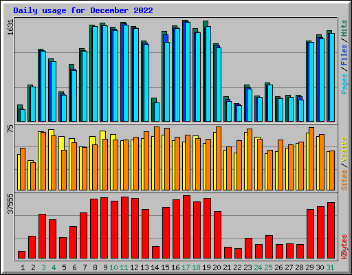 Daily usage for December 2022
