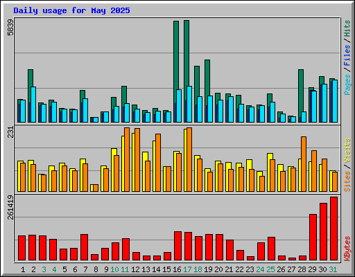 Daily usage for May 2025